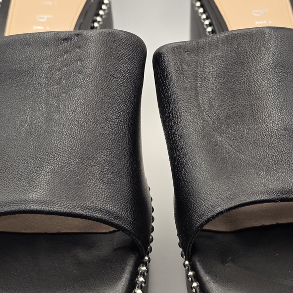 Gianni Bini Roemer Black Leather Ball Chain Platform Mule Sandal Size 8 - Picture 11 of 12